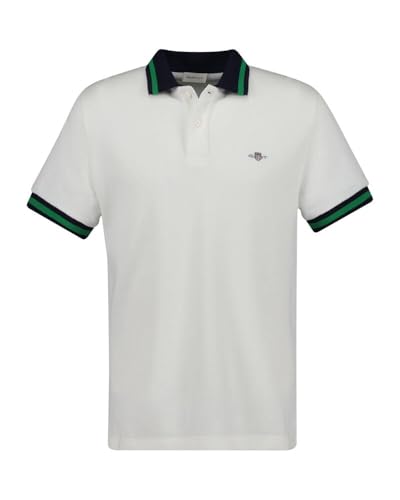 GANT Herren Texture Popcorn SS Polo Polohemd, Eggshell, im Sale