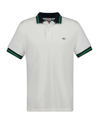 Thumbnail for GANT Herren Texture Popcorn SS Polo Polohemd, Eggshell, im Sale