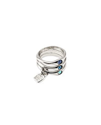 Thumbnail for UNOde50 Triple metal ring, covered with sterling silver and faceted on sale