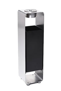 Thumbnail for VIVANNO trash can waste bin with ashtray stainless steel BASURA - Silver Black on sale
