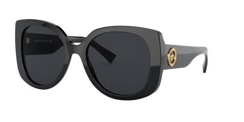 Versace Women's 0VE4387 Sunglasses, Black/Grey, 56/19/140 on Sale