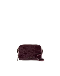 Thumbnail for Ted Baker Women's Stina-Double Zip Croc Effect Mini Camera Bag camera bag, Maroon on sale