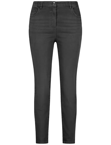Samoon Damen 5-Pocket Jeans Betty unifarben leicht verkürztes Bein Black 44 im Sale