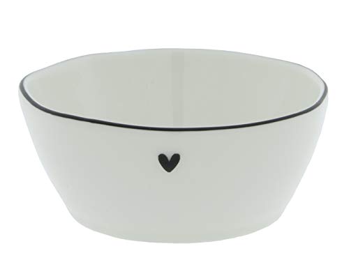 BC Bowl Sauce little Heart Keramik weiss mit schwarzem Rand und kleinem Herz Dip Schälchen Snack Schale Keramikgeschirr Gedeckter Tisch im Sale
