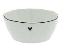 Thumbnail for BC Bowl Sauce little Heart Keramik weiss mit schwarzem Rand und kleinem Herz Dip Schälchen Snack Schale Keramikgeschirr Gedeckter Tisch im Sale