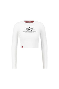 Thumbnail for Alpha Industries Damen Basic Cropped LS Langarmshirt, White, im Sale