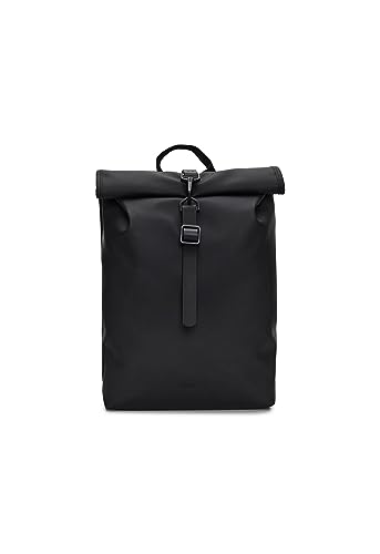 RAINS Rolltop Rucksack Mini (Schwarz), schwarz, Schwarz im Sale