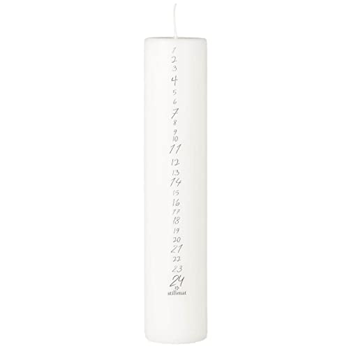 IB Laursen Weihnachtskerze 1-24 Weiss m/dunkelgrauen Zahlen im Sale