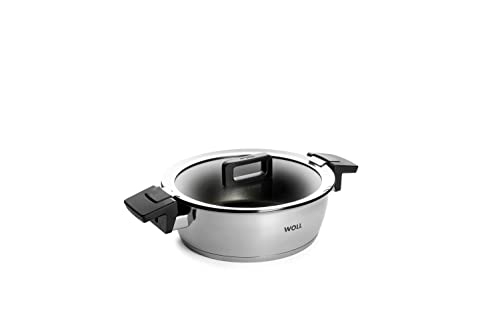 Woll Concept Bratentopf mit Deckel - Induktiv -, Ø 24 cm, 7 cm hoch, 3,6l - Geeignet für alle Herdarten, Edelstahl, backofenfest bis zu 200°, silber, mit Antihaftversieglung im Sale