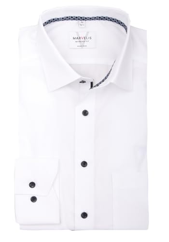 Marvelis Men's Shirt | Modern Fit | Long Sleeve 64 cm | Blue and White Stripes | New Kent Collar | On Sale