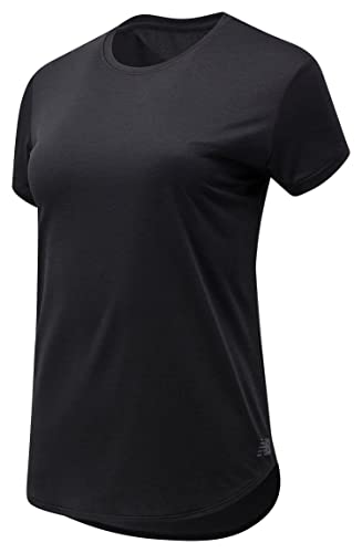 New Balance Damen Sport Core Heather Tee Top, Schwarz meliert, im Sale