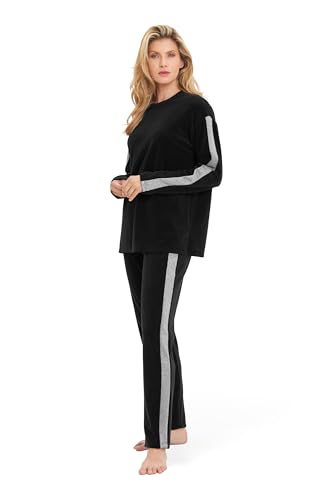 Rösch Nicki-Hausanzug mit Seitenstreifen in Silber-Lurex Baumwolle/Polyester 1253009 10995 im Sale