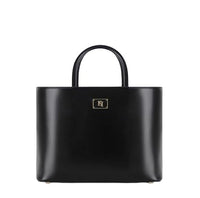 Thumbnail for Elisabetta Franchi BS08A41E2 Handtasche Einkaufstasche schwarz mittelgroß emaillierte Plakette, Schwarz, 30x24x11cm im Sale