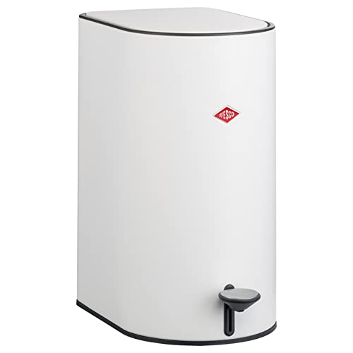Wesco Step Boy waste bin, powder-coated high-quality sheet steel in matt white, 9 litre capacity - with foot pedal, 171 311-74 on sale