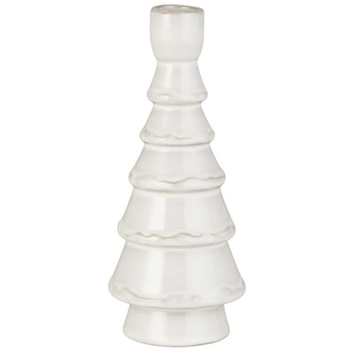 IB Laursen Kerzenhalter Tannenbaum Weiß Keramik für 1 Kerze 20 cm Kerzenständer im Sale