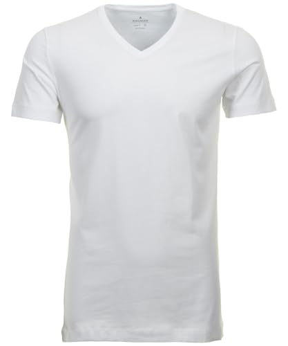 Ragman Herren 2 T-Shirt Doppelpack Bodyfit mit V-Ausschnitt, Weiß, im Sale