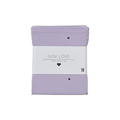 Design Letters Mini Children's Bedding Set 100 x 140 cm + Pillowcase x 45 cm Lavender | 100% GOTS Certified Organic Cotton | Invisible zipper closure. On sale