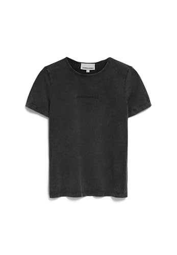 ARMEDANGELS Damen T-Shirt aus Bio-Baumwolle EBAANORA GMT DYE Slim Fit Black im Sale