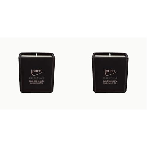 ipuro - decorative time to party - puristic scented candles in a glass - intense with caramel-fruity notes - stylish candle for a unique fragrance experience 125 g (pack of 2) on sale