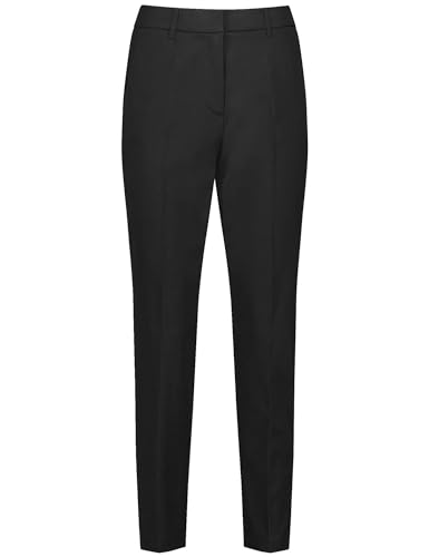 Taifun Damen Knitterarme 7/8 Hose Tailored Fit unifarben 7/8 Länge Schwarz 42 im Sale