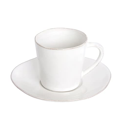 Costa Nova, Nova Kollektion, Steinzeug Geschirr, Teetasse und Untertasse, weiß, 0.19 L, 6 teilig im Sale