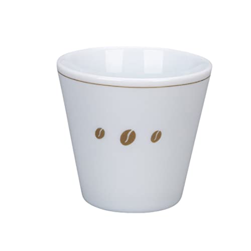 Krasilnikoff - Espresso-Tasse, Mokka-Tasse - goldene Kaffeebohnen - Porzellan - Farbe: weiß - (ØxH) 6 x 6 cm im Sale