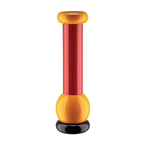 Alessi MP0210 - Salz-/Pfeffer- und Gewürzmühle, aus Buchenholz, Schwarz, Gelb und Rot im Sale