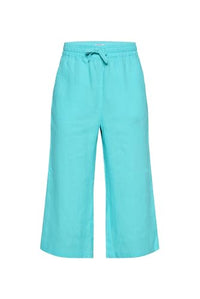 Thumbnail for SOCCX Damen Culotte aus Leinen mit Elastikbund Lagoon Blue im Sale