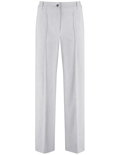 Gerry Weber Damen Elegante Stoffhose mit weitem Bein unifarben, Melange reguläre Länge Silver Grey Melange 34 im Sale