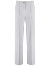 Thumbnail for Gerry Weber Damen Elegante Stoffhose mit weitem Bein unifarben, Melange reguläre Länge Silver Grey Melange 34 im Sale