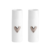 Thumbnail for Räder Mini Vases Heart Set of 2 Silver City White H. 9 cm D. 3.5 cm on Sale