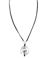 Thumbnail for Uno De 50 Damen-Kette mit Anhänger Classics Versilbert Leder Perle weiß 47 cm - COL0973BPLMAR0U im Sale