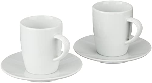 JURA 66499 2-er Set inklusive Unterteller weiß Kaffeetassen, Porzellan, 6.5 cm, 2-Einheiten im Sale