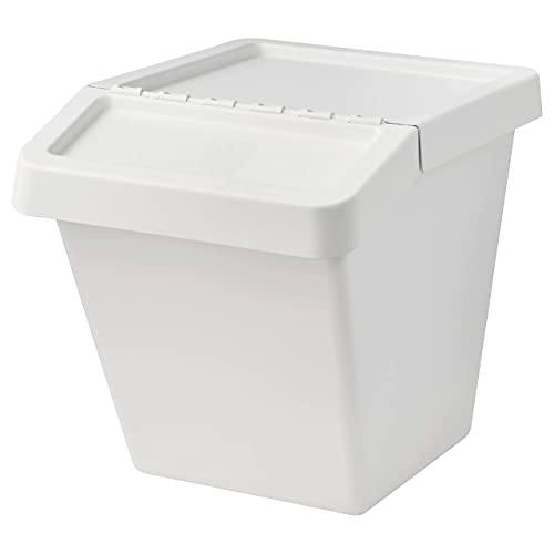 Ikea SORTERA waste sorting bin with lid, [White] (White, 60 l) on sale