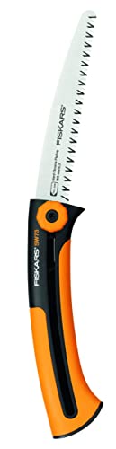 Fiskars Handsäge für frisches Holz, Grobzahnung, Sägeblattlänge: 16 cm, Einziehbar, Rostfreies Stahl-Sägeblatt, Schwarz/Orange, Xtract, SW73, Länge: 35 cm, 1000613 im Sale