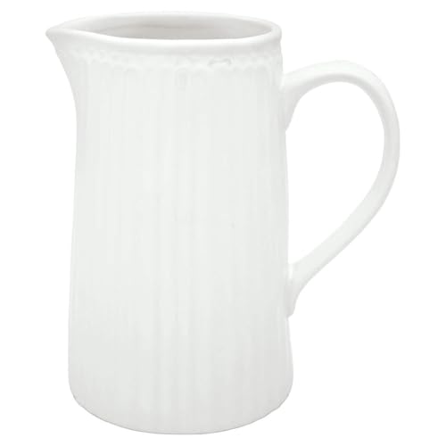 GreenGate milk jug water jug ​​Alice White Jug 1 L white stoneware country house vintage on sale