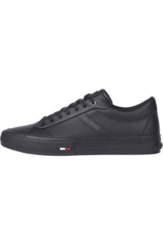Tommy Hilfiger TH HI VULC STREET RWB LTH LOW ( Niedriger Schnitt (Schuhe) Herren, Schwarz (Black), 46 EU im Sale