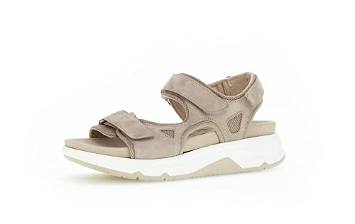 Gabor Damen Riemchensandalen, Frauen Sandaletten,Wechselfußbett,Moderate Mehrweite (G),Freizeitschuhe,offene Schuhe,leinen,38.5 im Sale