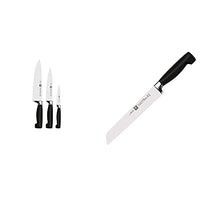 Thumbnail for Zwilling knife set, 3-piece, paring/garnishing knife, meat knife, chef's knife, four-star & bread knife, blade length: 20 cm, serrated blade, four-star on sale