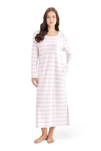 Rösch Nachthemd im Ringeldruck Rosa Maxi-Länge 100% Baumwolle 1243632 11567 im Sale