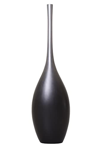 VIVANNO Floor Vase Standing Vase for Decorative Branches Fiberglass Silver Black Chantal 120 on Sale