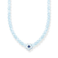 Thumbnail for Thomas Sabo Damen Choker Blume mit blauen Jade-Beads, aus 925er Sterlingsilber mit rundgeschliffenen Jade-Beads, Länge 42cm, KE2182-496-1-L42v im Sale