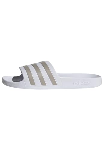 adidas Unisex Adilette Aqua Slides, Cloud White / Platinum / Cloud White, 46 im Sale
