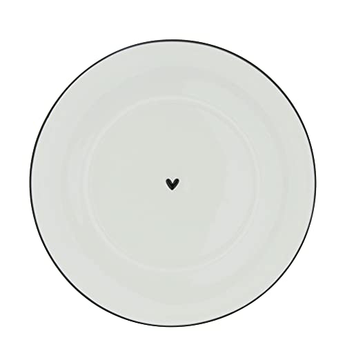 BC Untertasse little Heart Keramik weiss schwarz D15cm Keramikgeschirr BC Plate Cup Küche Gedeckter Tisch im Sale