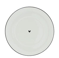 Thumbnail for BC Untertasse little Heart Keramik weiss schwarz D15cm Keramikgeschirr BC Plate Cup Küche Gedeckter Tisch im Sale