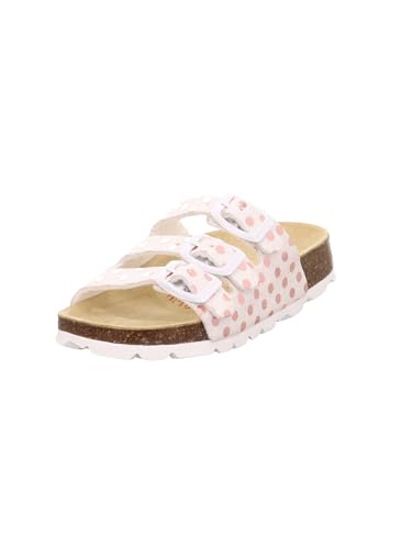 Superfit Mädchen FUSSBETTPANTOFFEL Hausschuhe, WEIß/ROSA 1080 im Sale