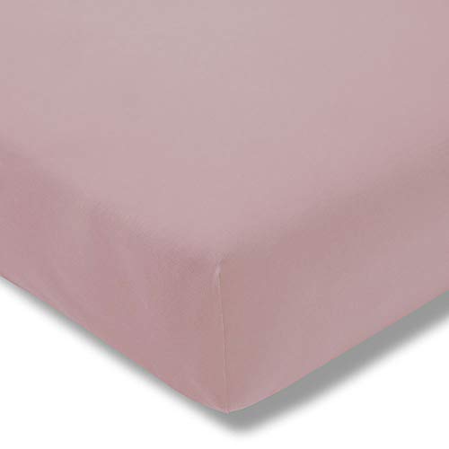 ESTELLA fitted sheet, fine jersey | Pink | 150x200 cm | Fits mattresses 140-160 cm (width) x 200 cm (length) | Tumble-dry and non-iron | 100% cotton on sale