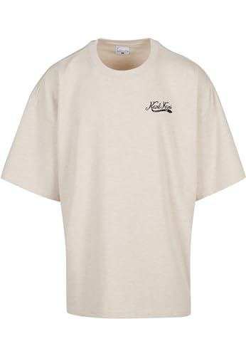 Karl Kani Herren KM241-027-2 Woven Signature Heavy Jersey Boxy Diner Tee  Vanilla Melange im Sale