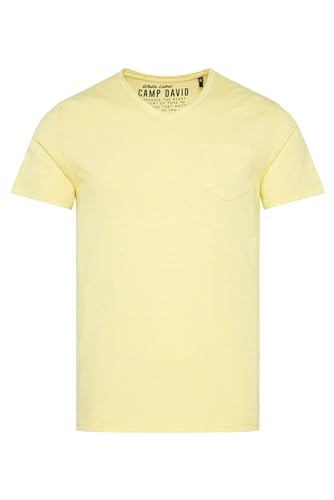 Camp David Herren T-Shirt V-Neck mit Brusttasche Sun im Sale