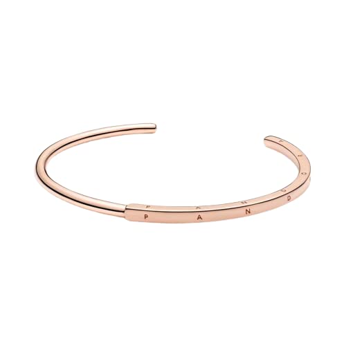 PANDORA Signature I-D Armreif in Roségold mit 14 Karat rosévergoldete Metalllegierung Signature Collection, Größe 20,5cm, 589493C00-4